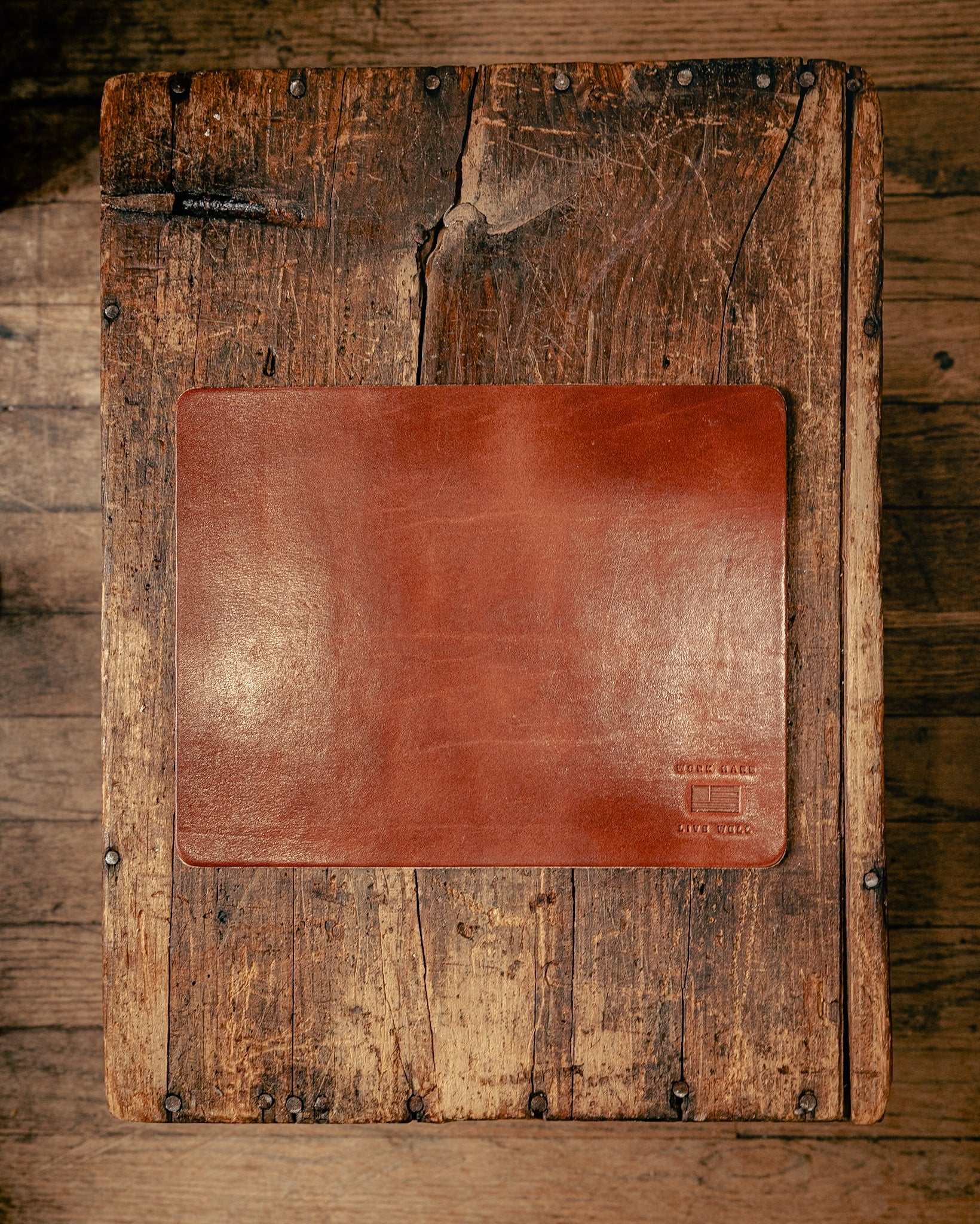 Leather Mouse Pad | Work Hard Live Well | Manready Mercantile