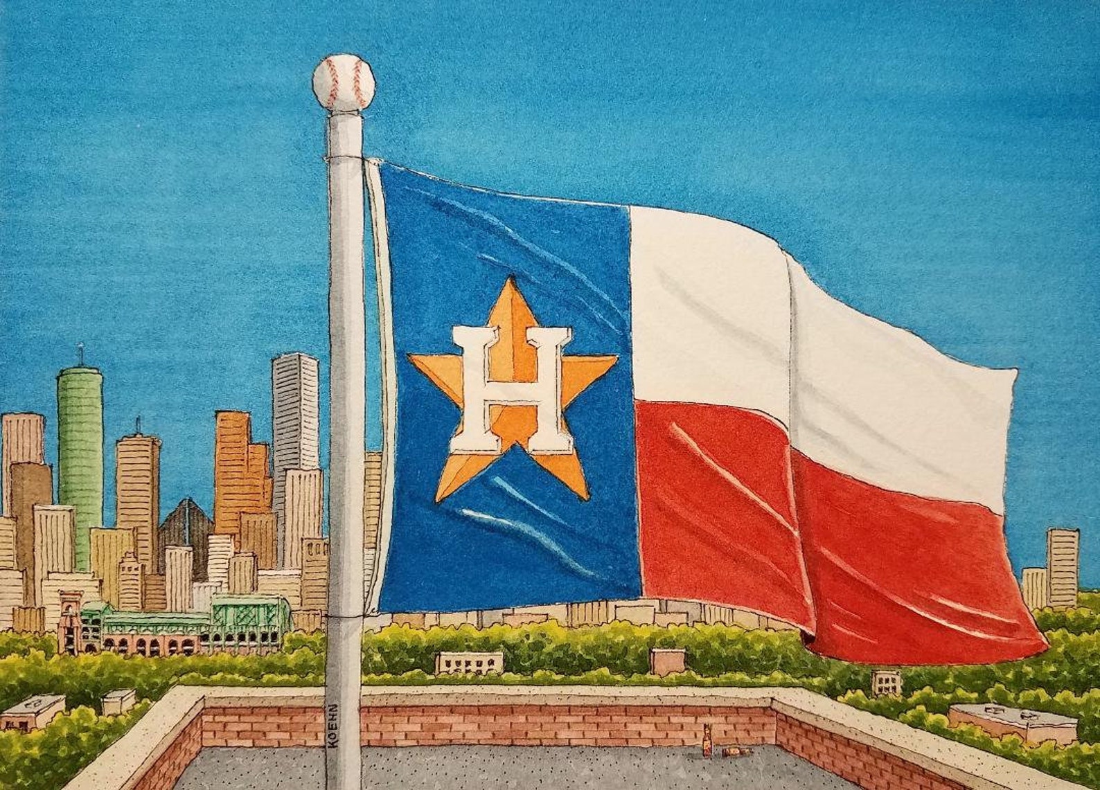 Art Print 5 x 7 | Streets of Houston | Jim Koehn Artwork
