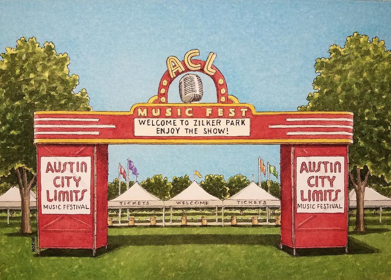 Art Print 5 x 7 | Roadtrippin Texas | Jim Koehn Artwork